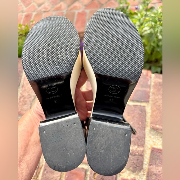 Luxurious Chanel Colorblock Leather Platforms 37 Authentic Damaged - Picture 10 of 13